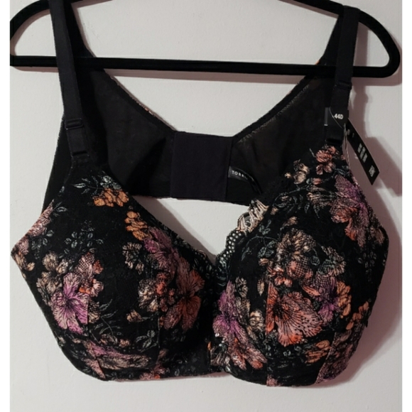 Torrid WIRE-FREE LIGHTLY LINED PRINTED LACE 360° BACK SMOOTHING BRA 44D - Picture 6 of 9